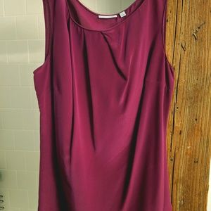Purple Silk pleated front top